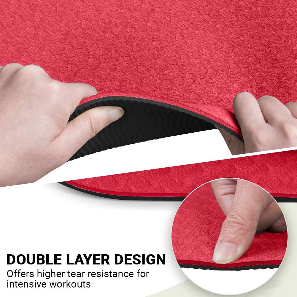 ROMIX Pro Yoga Mat with Alignment Lines 6mm - Image 3
