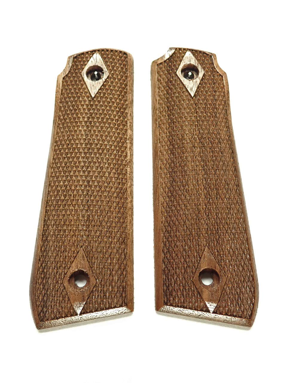 Walnut double diamond checkered Ruger grips for Mark IV 22/45