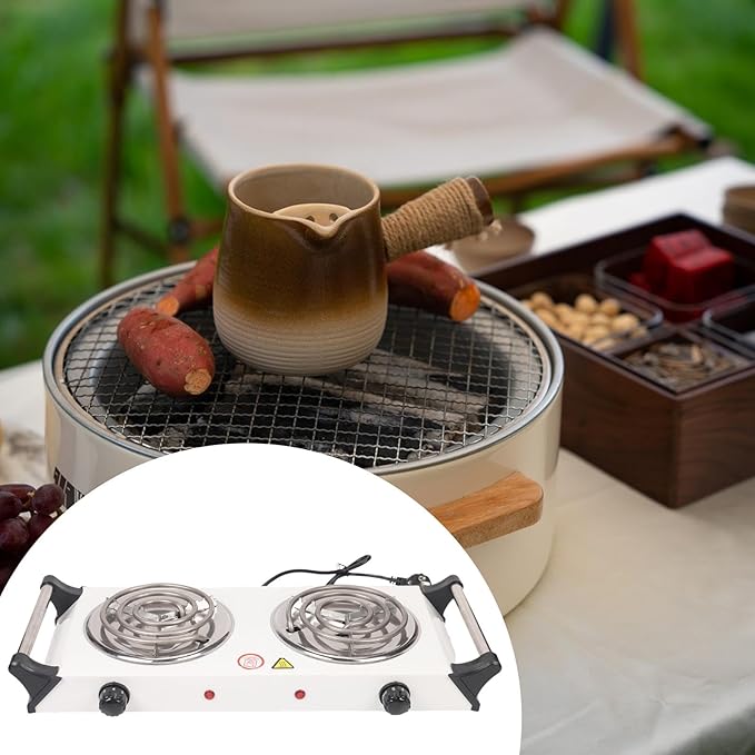 Estufa Eléctrica Portátil 2 Puestos 54 cm 110V miniatura 6