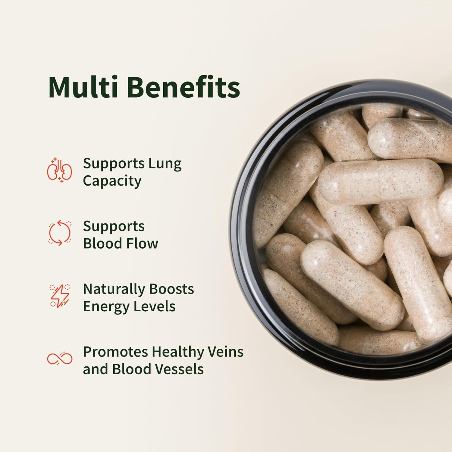 Supporto per potenziare l’ossido nitrico – Aiuta con l’energia, la salute cardiaca, la crescita muscolare e la circolazione – 60 pezzi