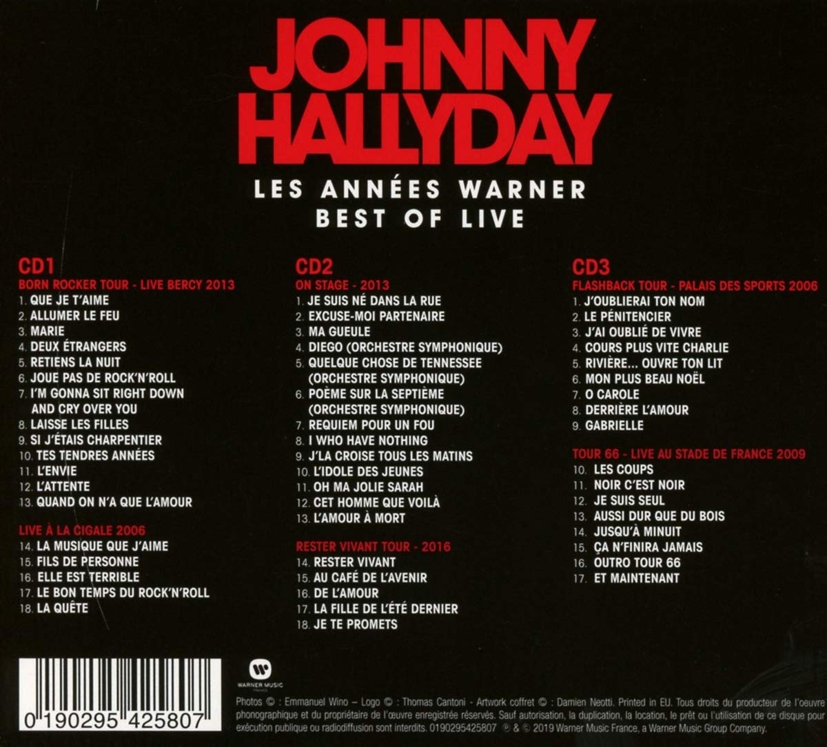Image secondaire de Best of Johnny Hallyday - Coffret 3 CD Live 2006-2016