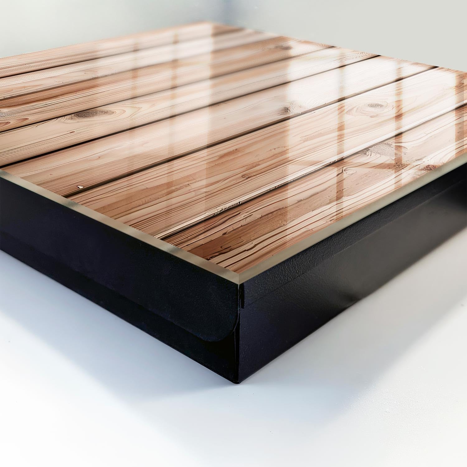 Cassetta portachiavi in vetro 30x30 cm Tavole di legno Porta Sinistra Nero | Appendiabiti | Bacheca | Vetrinetta | Nicchia | Casellario | Armadio | Gancio | Quadro | Mobiletto | Contenitore | Supporto