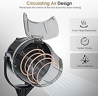 Vista 4 de BarberPub Secador de capó de pelo con capucha de 1300 W con soporte, base rodante de pie de altura ajustable, equipo de salón de belleza