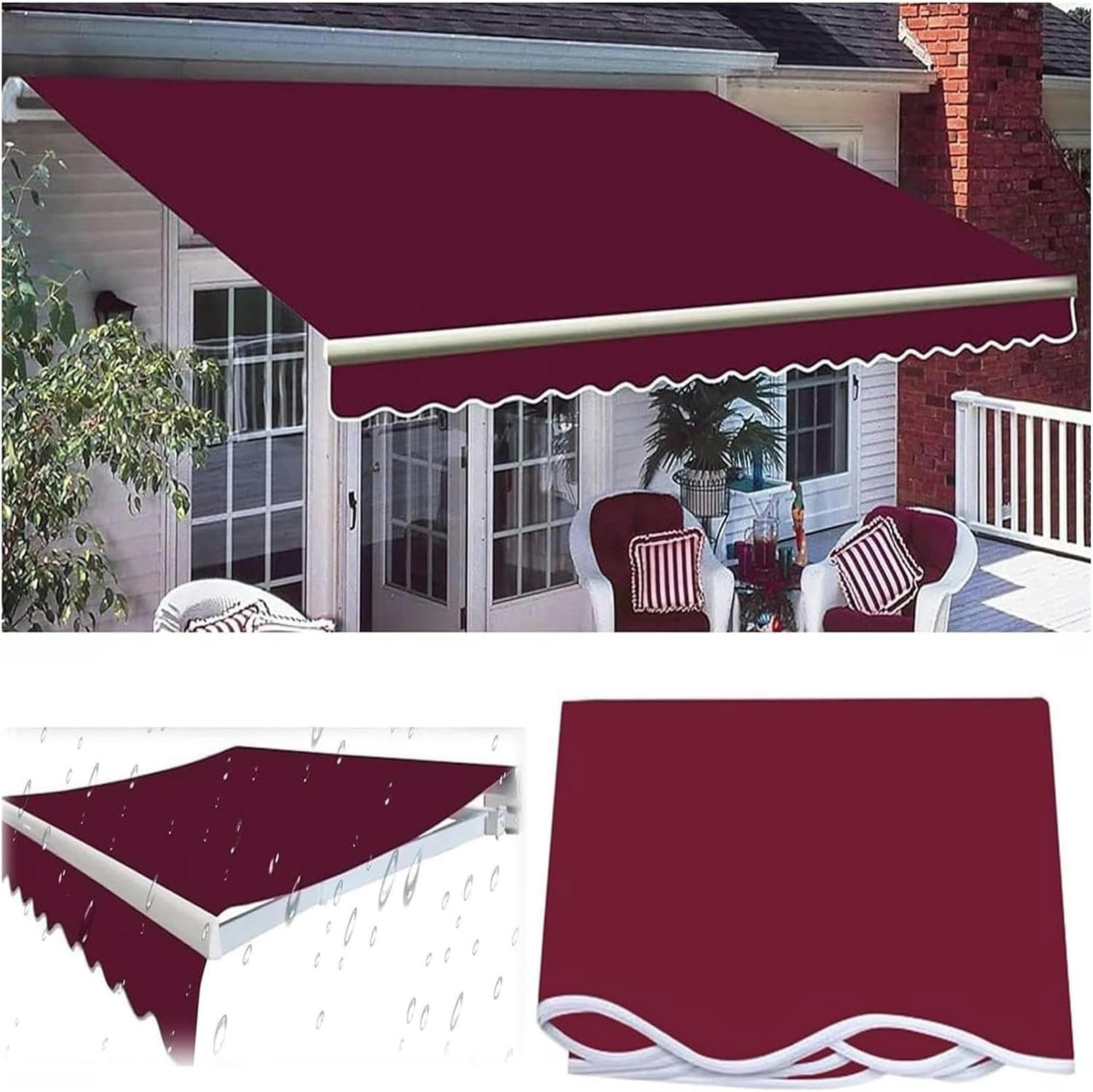 Toldo telescópico de patio con protección delantera valance de lujo