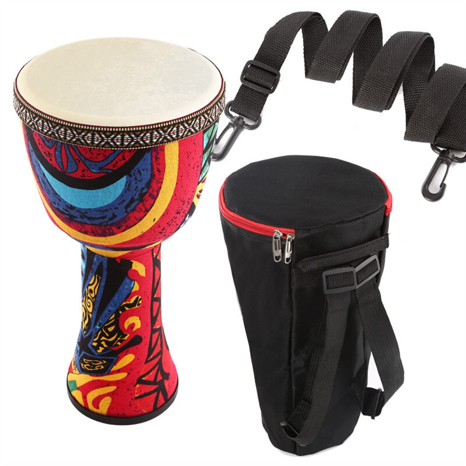 FLFL Djembe Tambor Abdominales Pandereta Ligera para Niños, Práctica De Principiantes De Luz, Tuning Gratuito 8 Pulgadas-Timpani Djembe