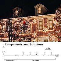 Vista 2 de TW SHINE - Luces de Navidad que cambian de color, 200 luces LED RGB de 66 pies, luces de Halloween para exteriores con control remoto, impermeables