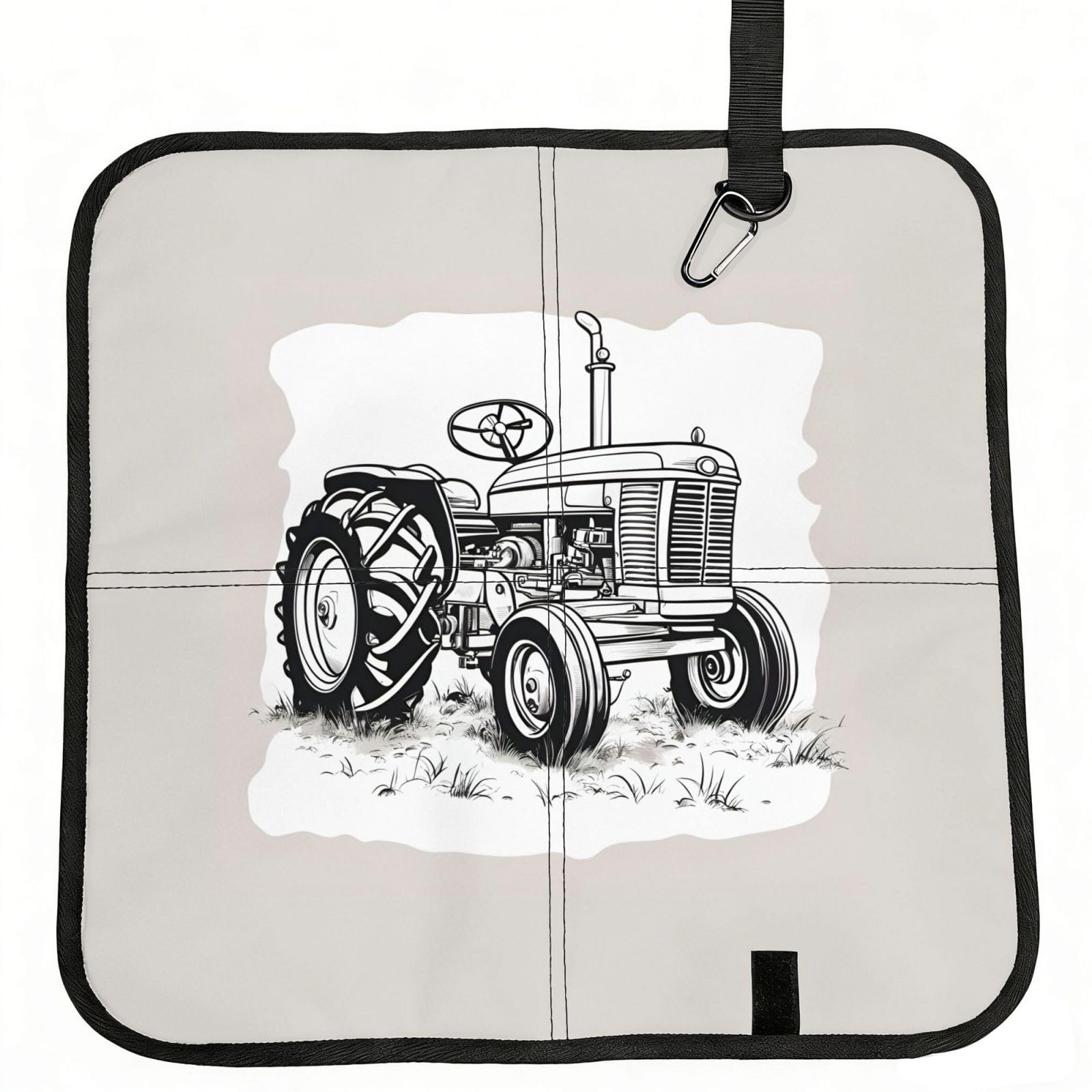 NImongt Cartoon Tractor Print Portable Chair Pad Foldable Seat Cushion Outdoor Seating Office Picnic Camping