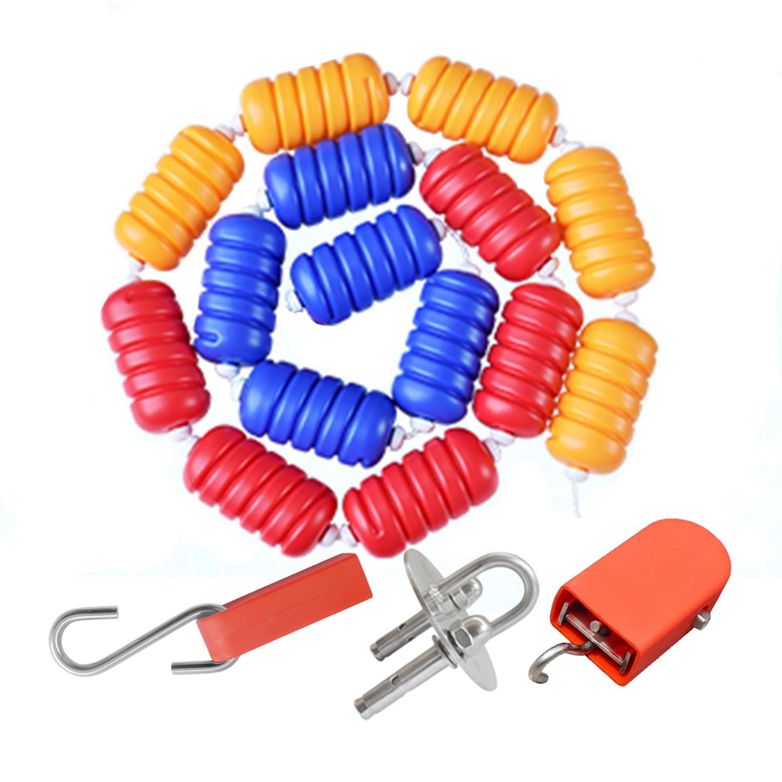 WOTZOV Spiral Pool Lane Dividers - 9Cm Buoy Safety Rope Kit With Hooks & 3M Nylon Cord For Swimming Pools, Ideal For Competitive Swimming & Training，Nylon Rope 3m/9.8ft