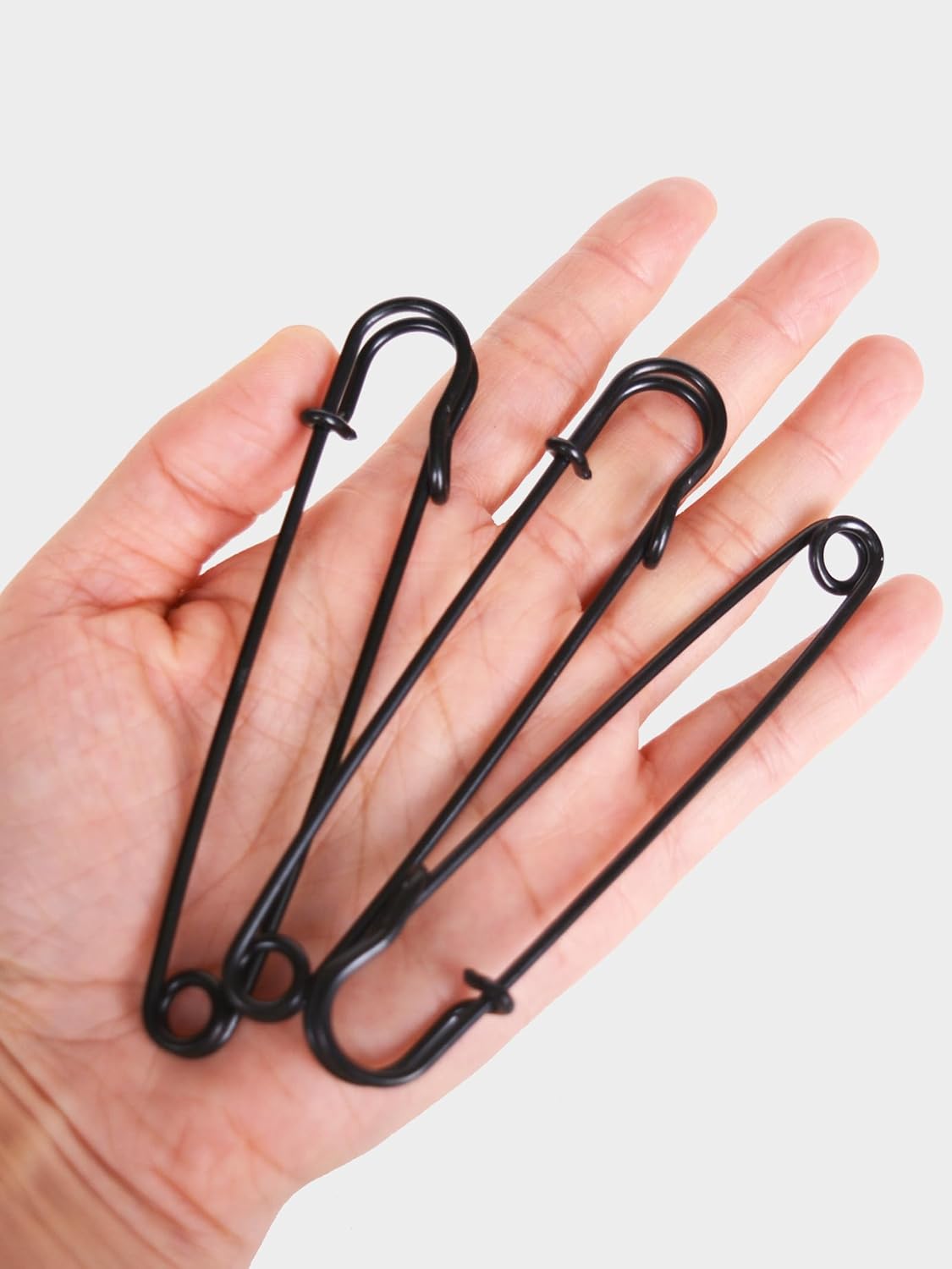 50 Pcs Large Safety Pins 4" Heavy Duty Extra Large Safety Pins (Black)