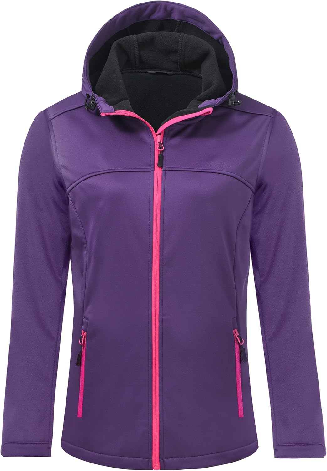 Fleece Lined Womens Soft Shell Jacket With Hood Women's Softshell
