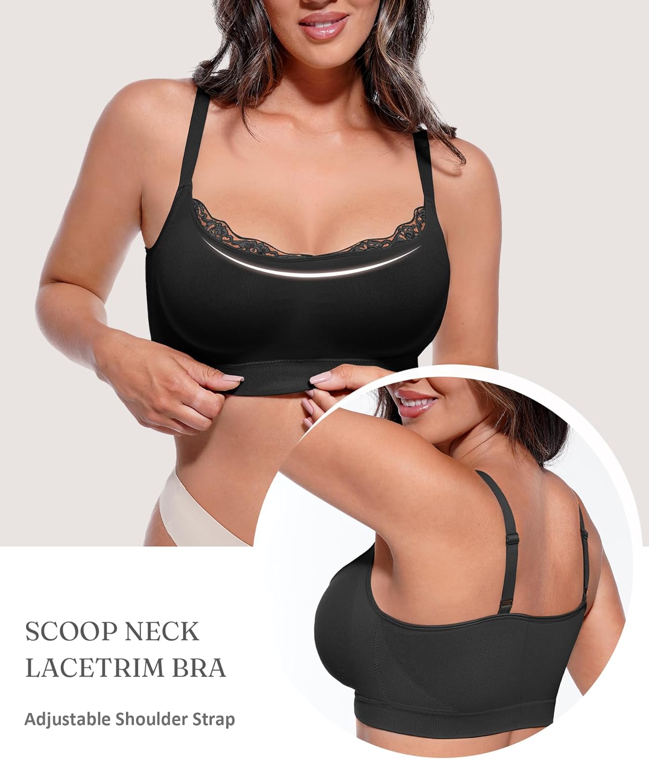 FeelinGirl Bras for Women No Underwire Lace Bralettes Wireless Full Coverage Seamless Bra Comfortable Everyday Bras No Padded - Image 3