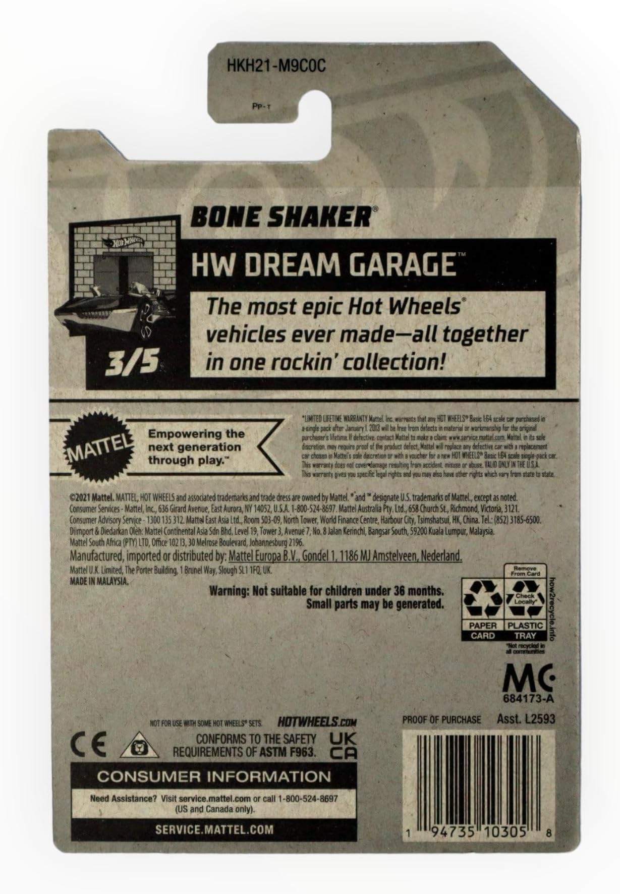 Hot Wheels Bone Shaker, HW Dream Garage 3/5