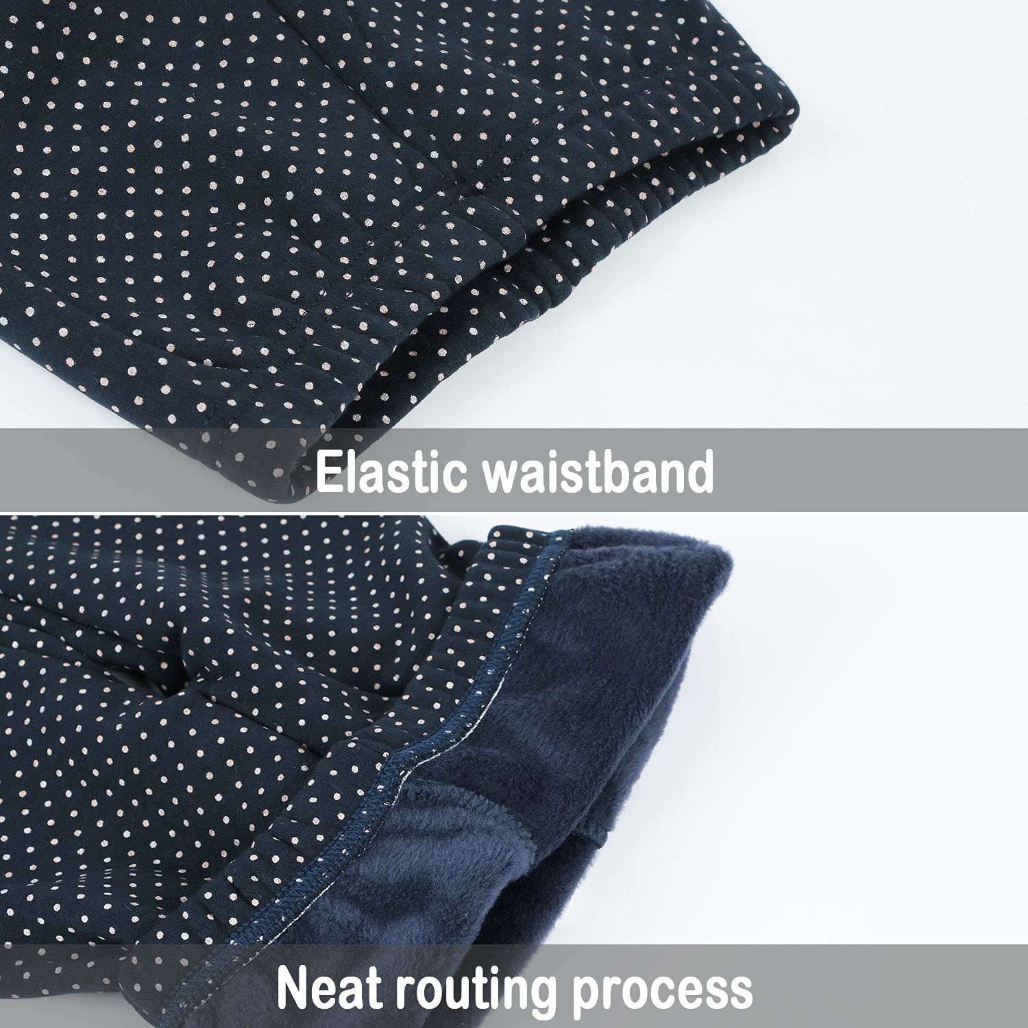 Leggings Niñas Pantalones de Lana Pantalones Largos Elásticos Medias Cálidos de Invierno para Niños Wave Point