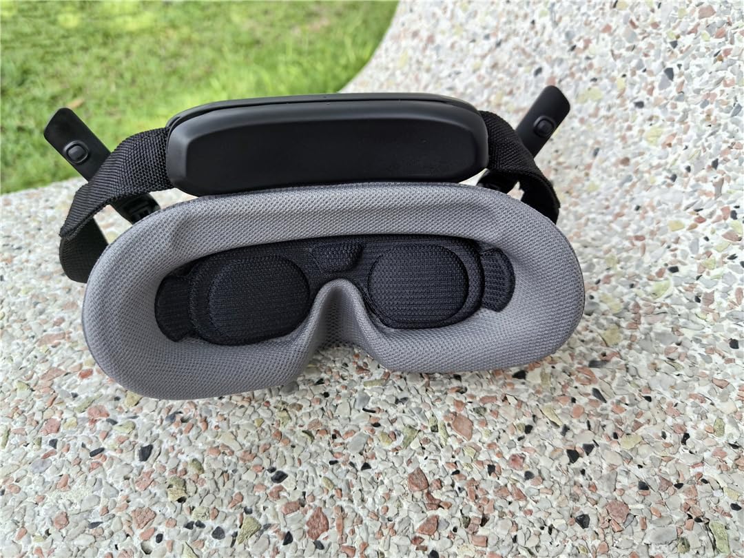 Face Cushion Cover/Lens Protection Cover for DJI Goggles 3,Sponge Foam Pad Face Padding/Lens Cap Flight Glasses Accessories (Grey+ dust Cover)