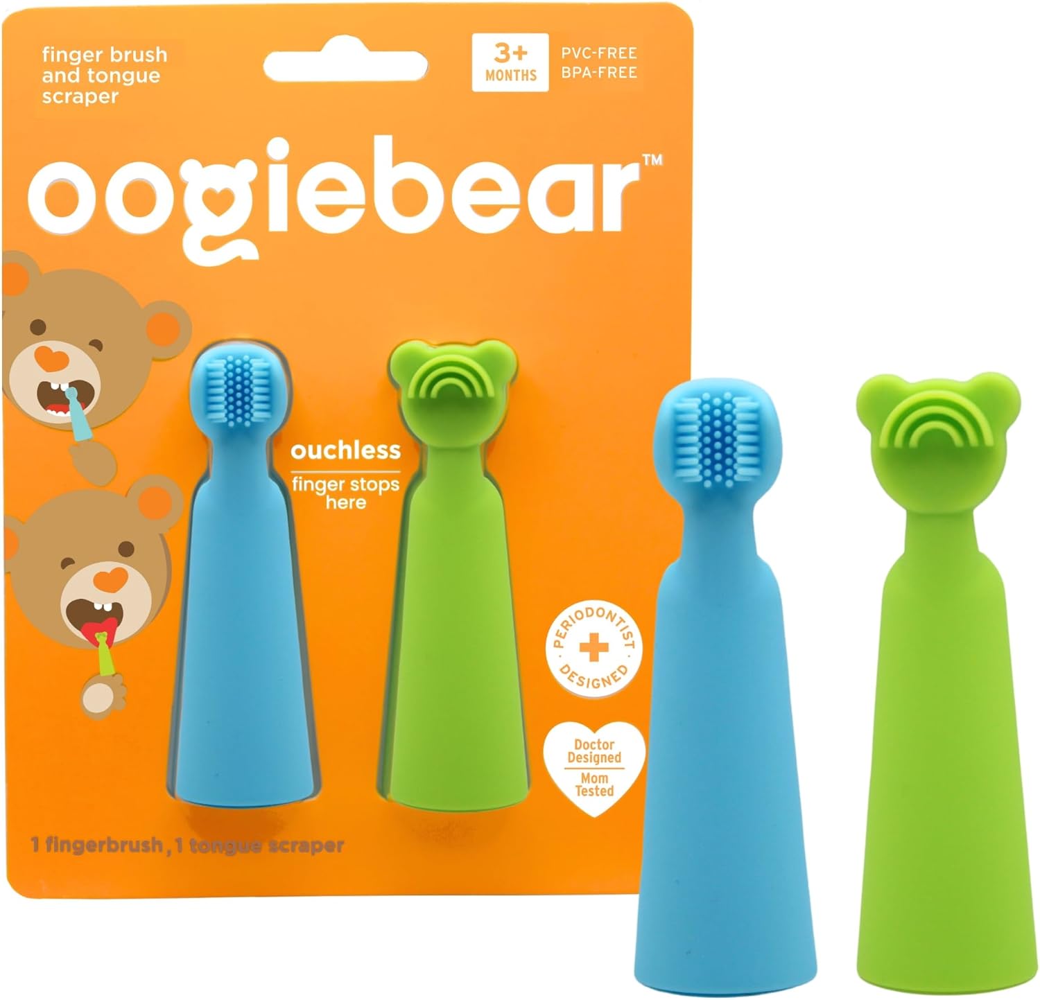 oogiebear Baby Finger Brush & Tongue Scraper Gentle Oral