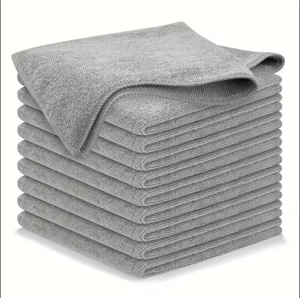 Microfiber Cleaning Cloth Grey - 12 Pcs (30" x 30") - High Performance - 1200 Washes, Ultra Absorbent Microfiber Towel Weave Grime & Liquid for Streak-Free Mirror Shine - Car Washing Cloth