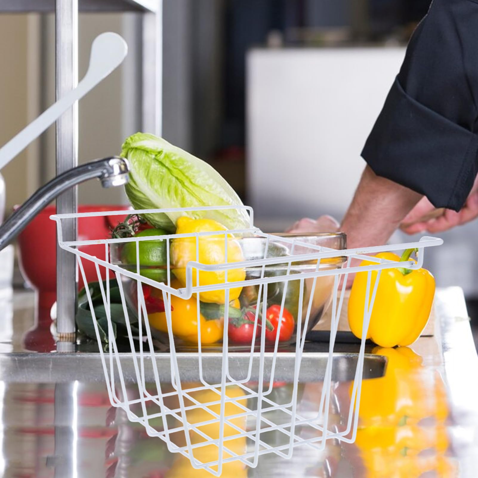 Alipis Cestino in Ferro per Congelatore Grande capacità e Design Multifunzionale, Cestello Elegante per Organizzare Frigorifero e Freezer in Cucina