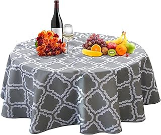 S SMAUTOP Tovaglia da Esterno con Foro per ombrellone e Cerniera 60 '' Copritavolo da Esterno Impermeabile Rotondo per Feste/Picnic/Barbecue/Patio