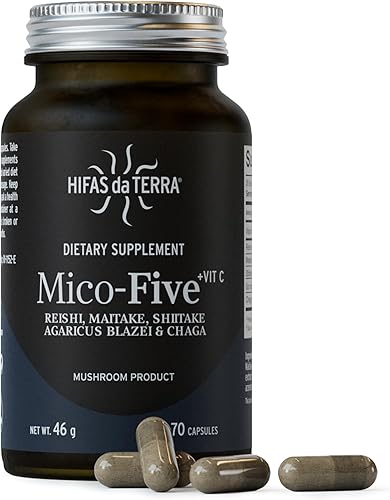 HIFAS DA TERRA Mico-Five - Complejo de hongos, suplemento de hongos con reishi orgánico, shiitake y chaga, nootrópico herbario y apoyo inmunológico,