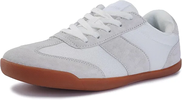 WHITIN Women's Wide Toe Box Barefoot Shoes | Fashion Suede Patchwork Design | Zero Drop Sole