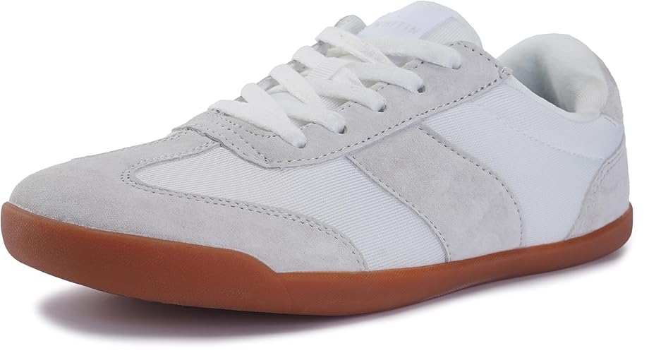 WHITIN Women's Wide Toe Box Barefoot Shoes | Fashion Suede Patchwork Design | Zero Drop Sole
