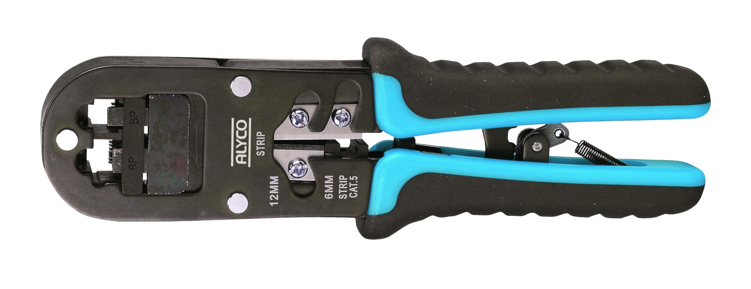 ALYCO 108375 - Alicates de carraca para engastar terminales de red RJ11-RJ12-RJ45-6P6C mango bimateriales