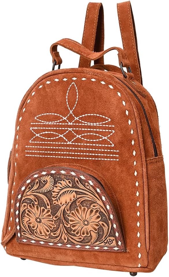 American Darling Backpack Hand Tooled Genuine Leather Women's Bag Western Handbag Purse | for Women Cute