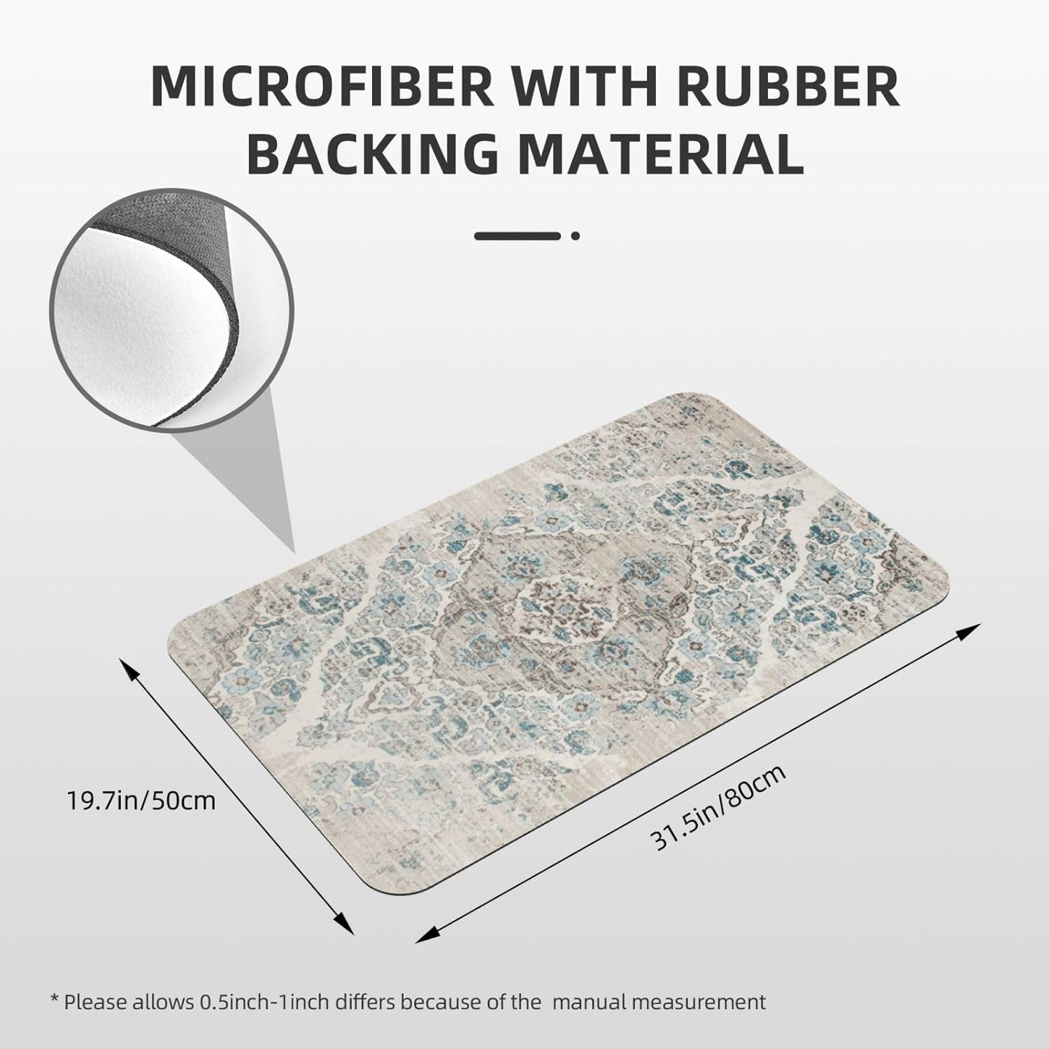 Bathroom Rugs-Classic Bohemian Pattern, Non Slip Quick Dry Machine Washable Comfortable Bath Mat for Bathroom Floor Tub and Shower