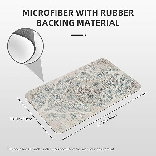 Miniatura 3 de Alfombra de baño para baño, patrón bohemio clásico, antideslizante, secado rápido, lavable a máquina, cómoda alfombra de baño para baño, bañera y