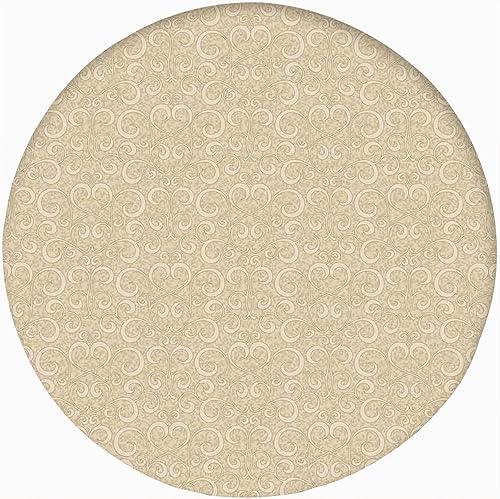 Miniatura 9 de Mantel ajustable redondo decorativo, almohadilla de mesa ajustable de poliéster con bordes elásticos beige, animales marinos contemporáneos en