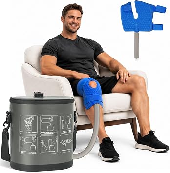 Portable Cold Therapy Machine for Knee, Shoulder & Sports Recovery | Consistent cold therapy, portable carry strap with adjustable cooling wrap. Great post-workout soothing for knee & shoulder