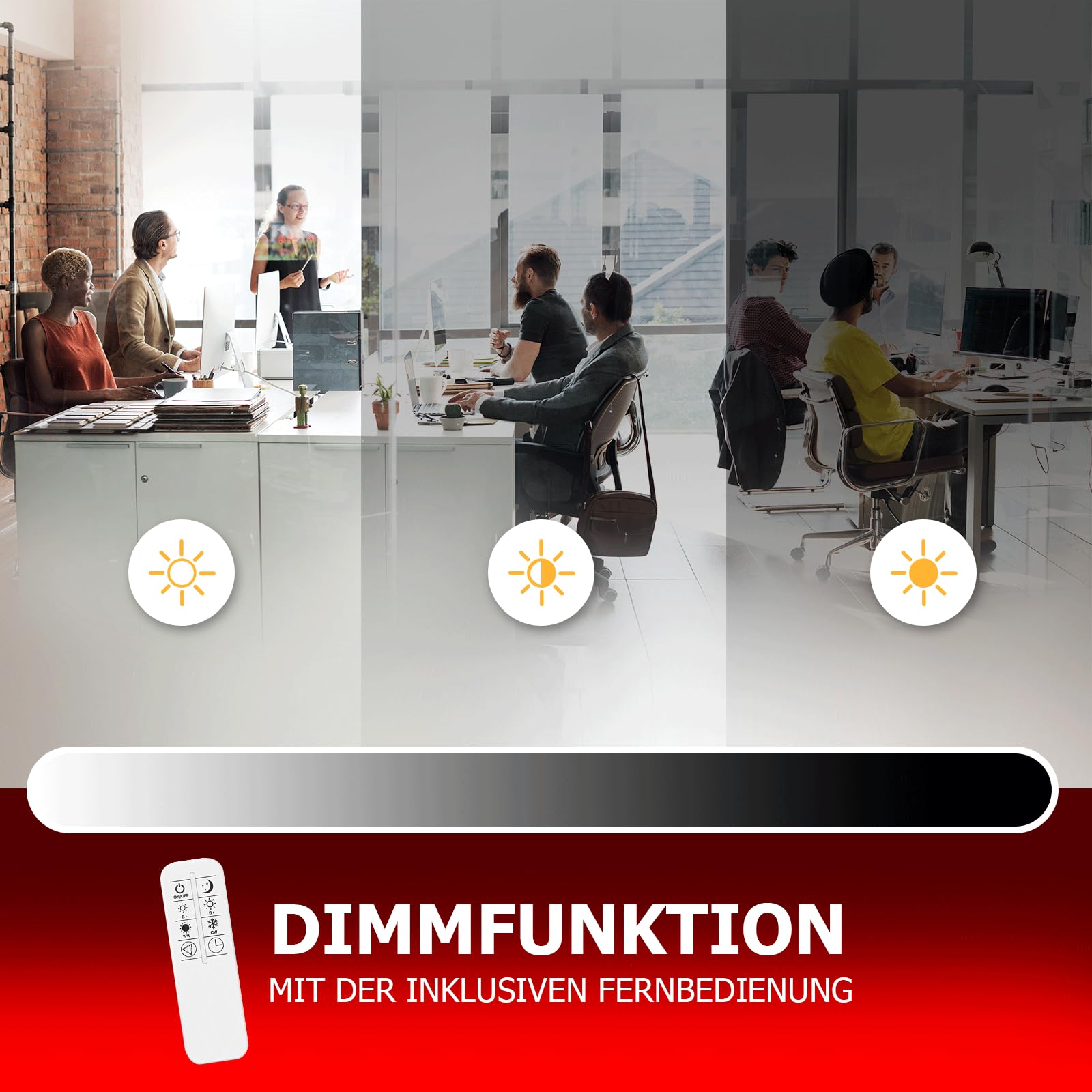 LED Panel 60x60 3000K-4000K-6000K 3CCT 40W | dimmbar Fernbedienung 2.4G Aufbaurahmen Alu weiß Deckenleuchte Netzteil PLs3.0