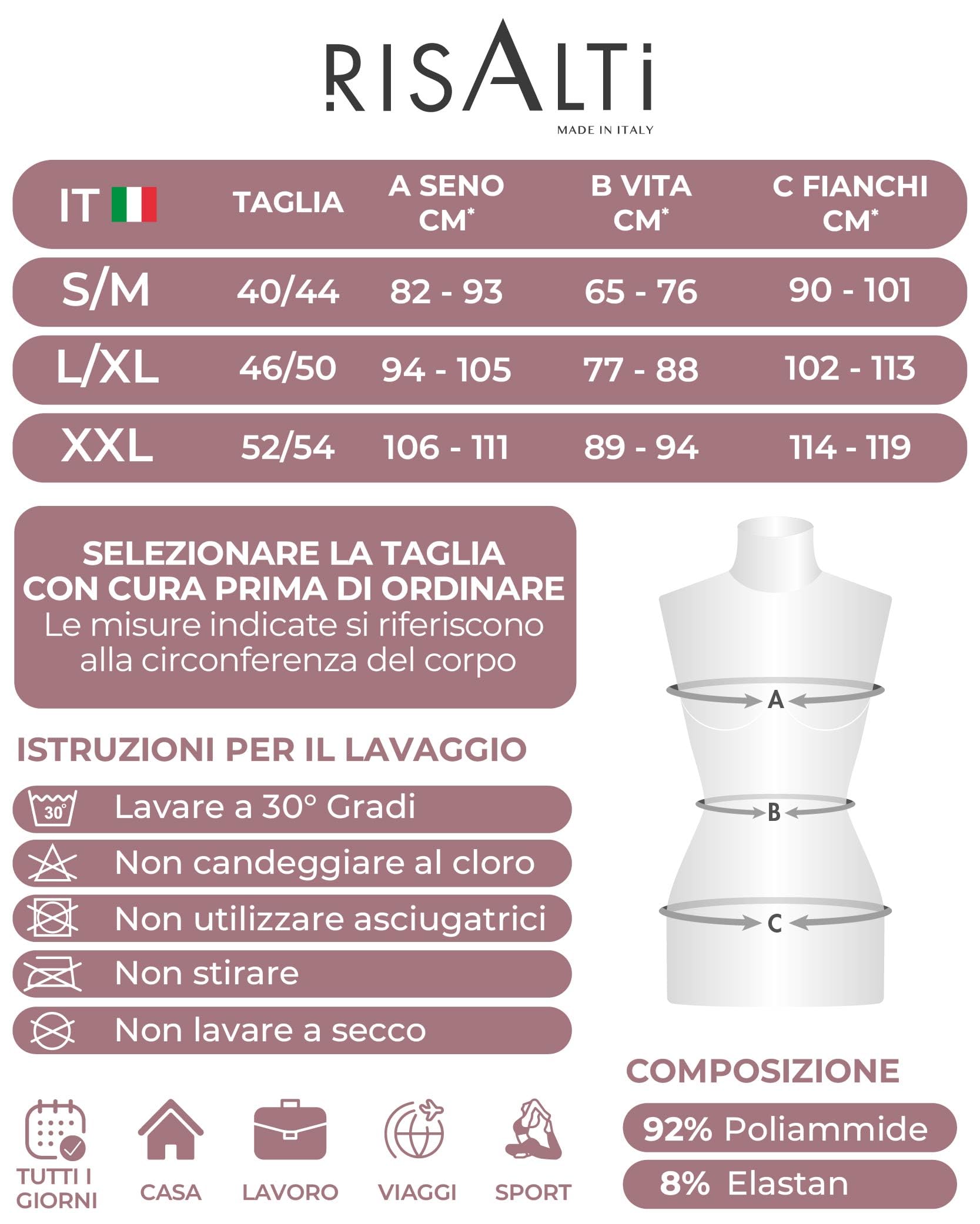 Risalti Canotta Donna Microfibra Spalla Stretta 3 pz - Canottiera Donna Elegante Elasticizzata, Top Intimo Senza Cuciture ed Etichette più Morbido delle Canottiere Cotone, Caraco - Made in Italy