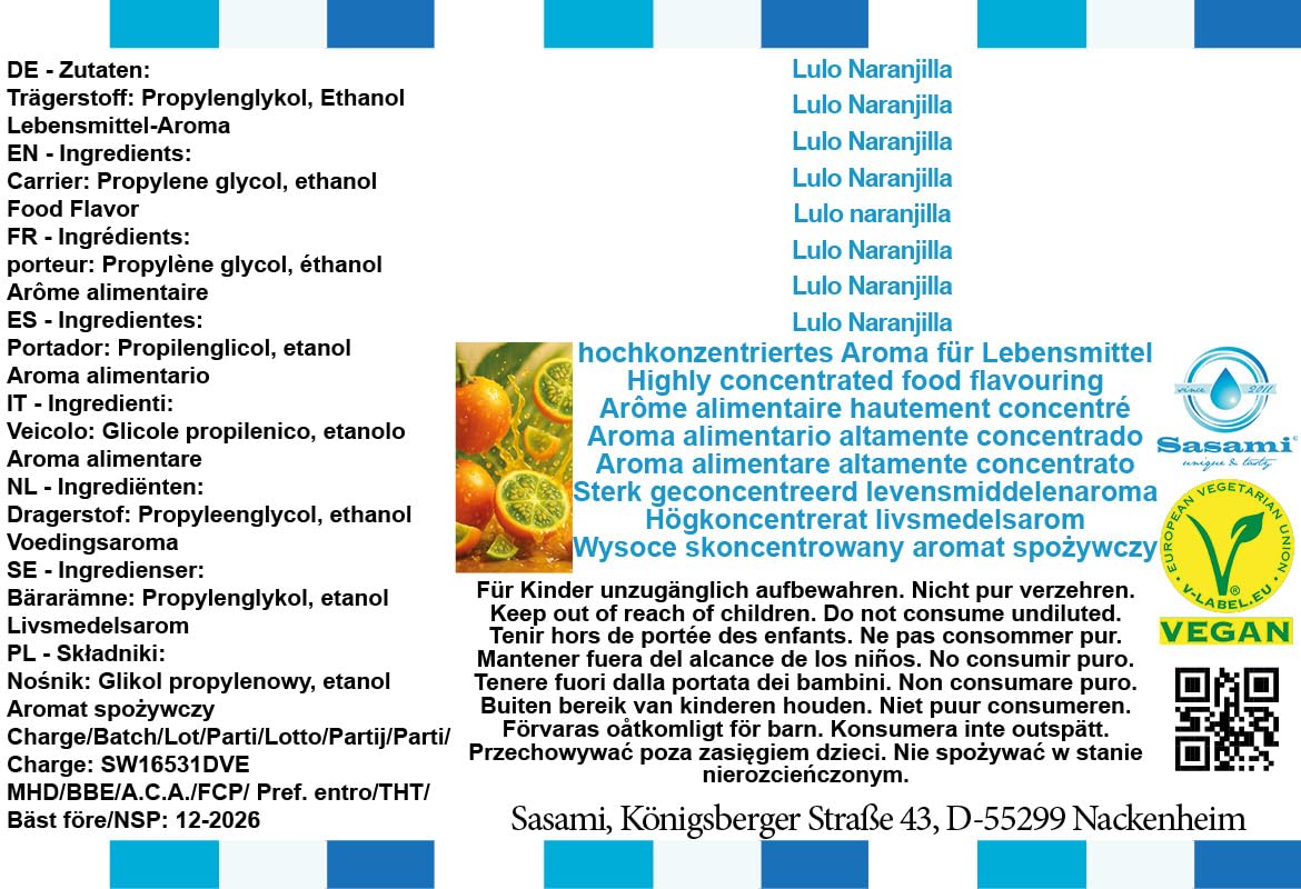 Lulo Naranjilla Aromat Koncentrat - wegański - Sasami - 100ml
