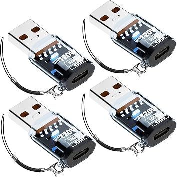 4 Pack USB C Adapter,Connect USB-C Phone/Drive to USB-A Laptop/Charger