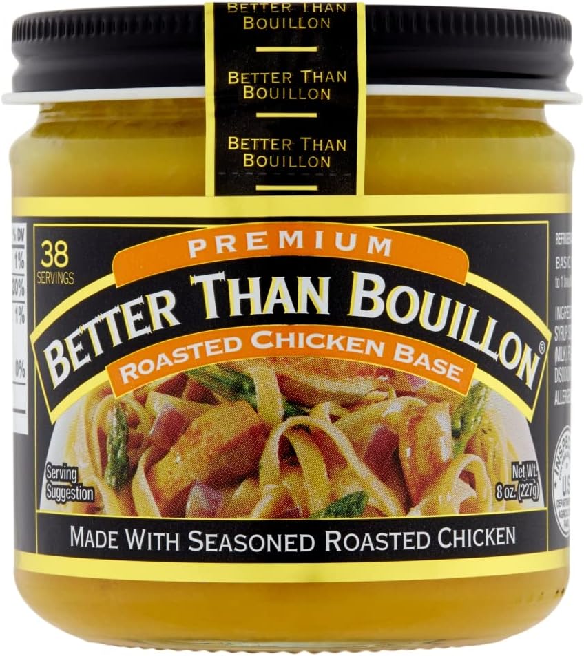 Premium Roasted Chicken Base, Made with Seasoned Roasted Chicken, 38 Servings, Blendable Base for Added Flavor (8 Ounce (Pack of 1))