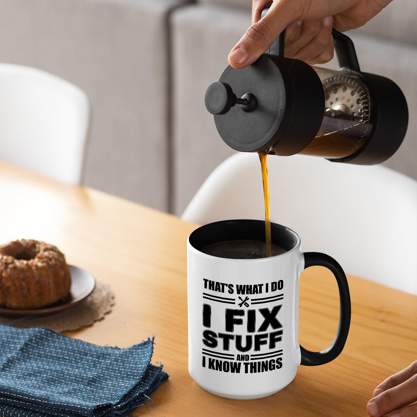 Veracco That's What I Do I Fix Stuff And I Know Things Mug Gifts For echanic Father Handyman Gift Funny Birthday Gifts for Men Birthday Gifts For Dad Men Husband Grandpa Friends Coworker Uncle - Image 5