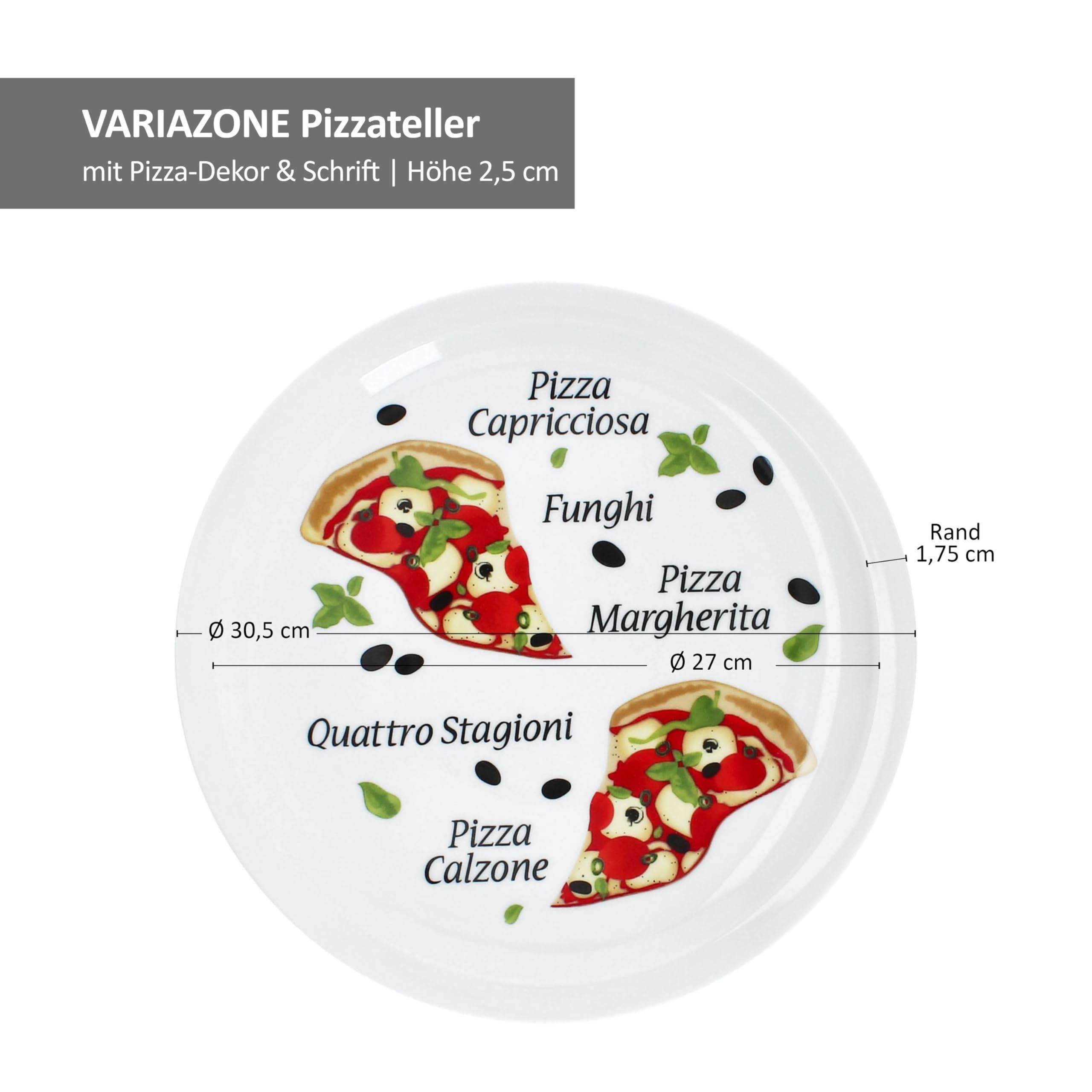 MamboCat Set van 4 pizzaborden STONE DROPS 33cm - ZD