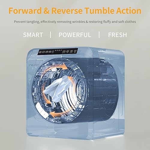 Miniatura 4 de ROVSUN Secadora de ropa portátil de 13.2 libras, 3.5 pies cúbicos de alta gama con pantalla táctil LED, bañera de acero inoxidable para apartamento,