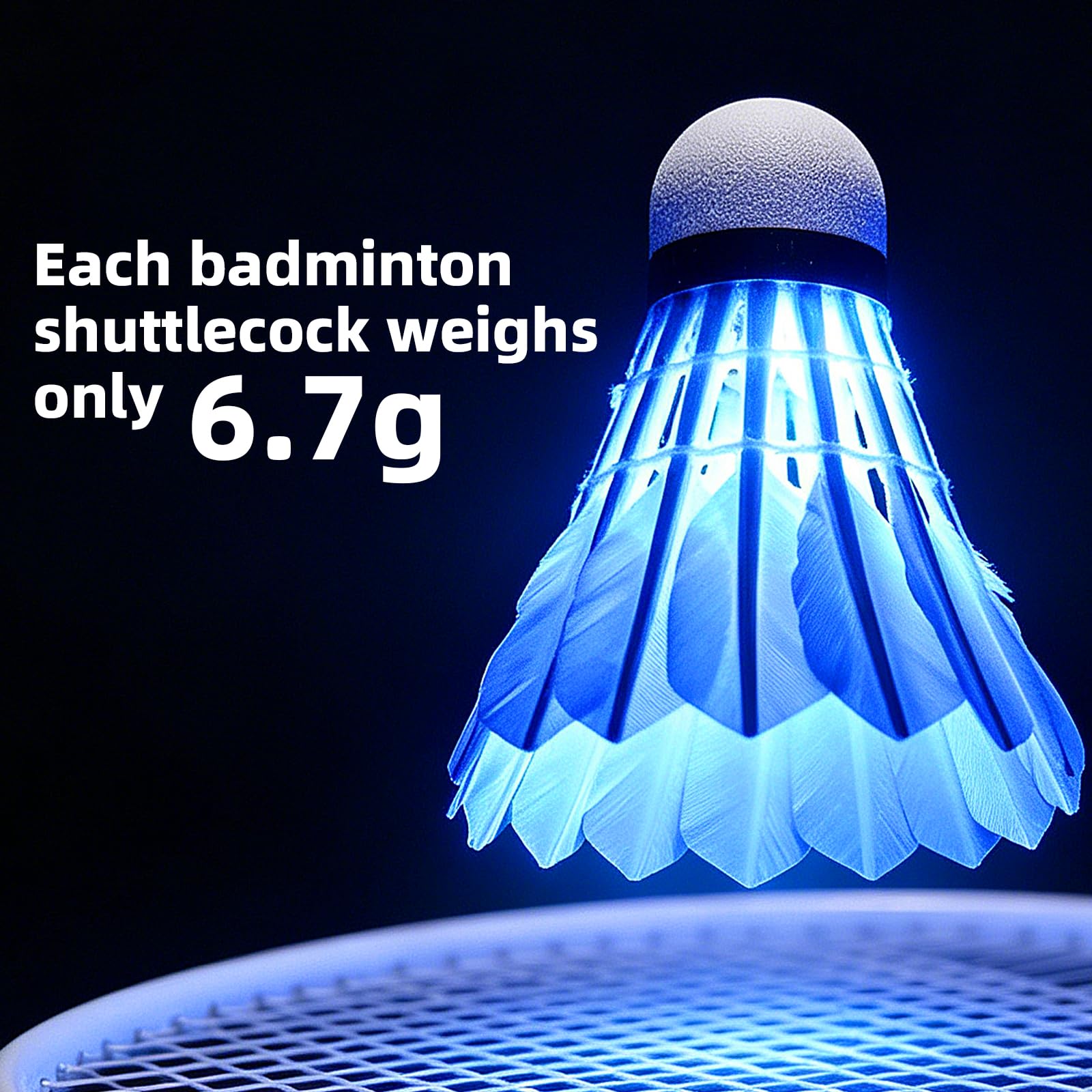Binnan 4 Piezas Volante Bádminton LED Brillante para Deportes Interior Exterior Duradero