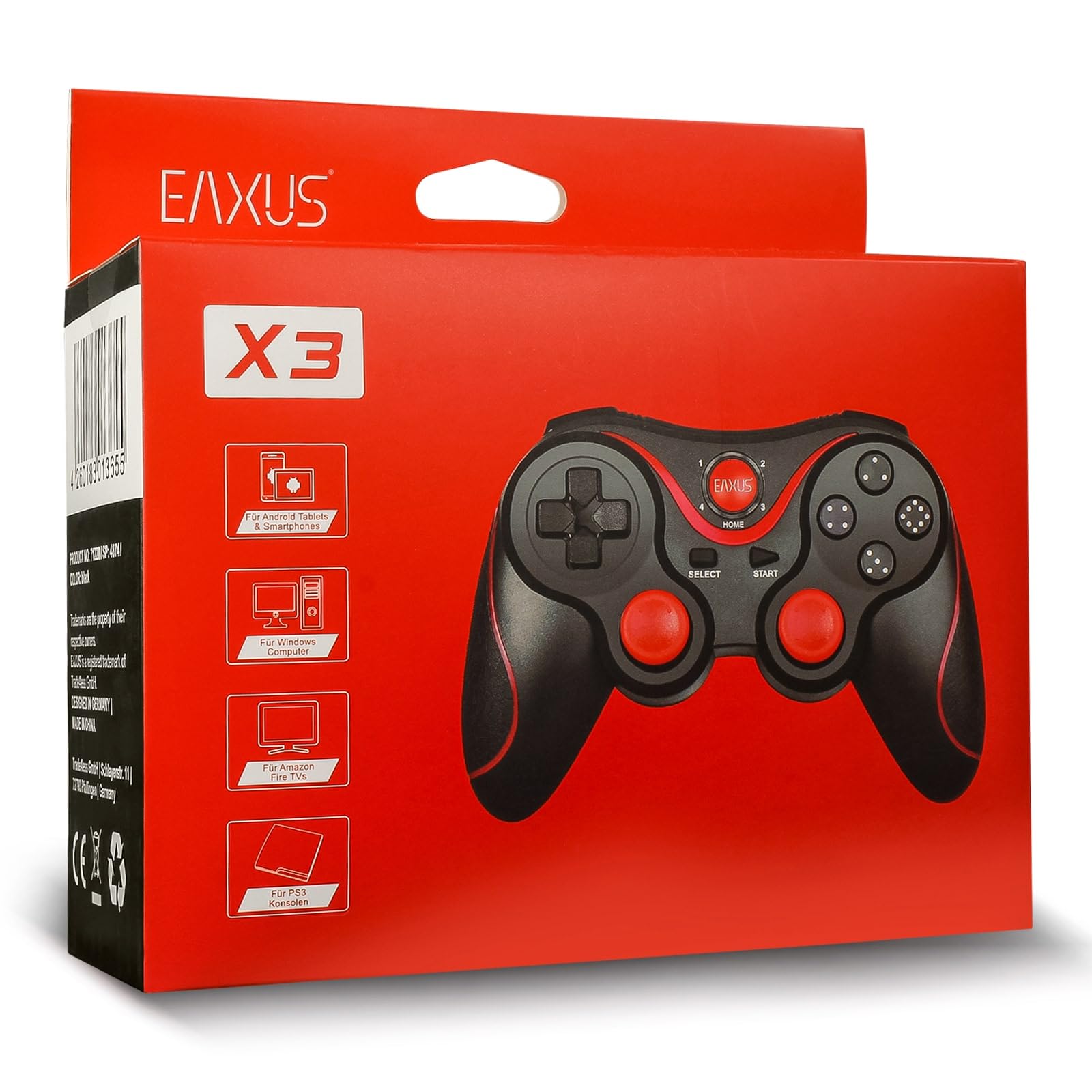 Eaxus® Bluetooth Controller - Wireless Gamepad Geeignet für Fire TV, Handy, Smartphone, Tablet, Google TV, VR, Cloud Gaming & Remote Play sowie PC