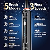 Vista 4 de Cepillo de dientes eléctrico con hilo dental combinado en uno, cepillo de dientes profesional para limpieza de dientes y hilo dental, eliminación