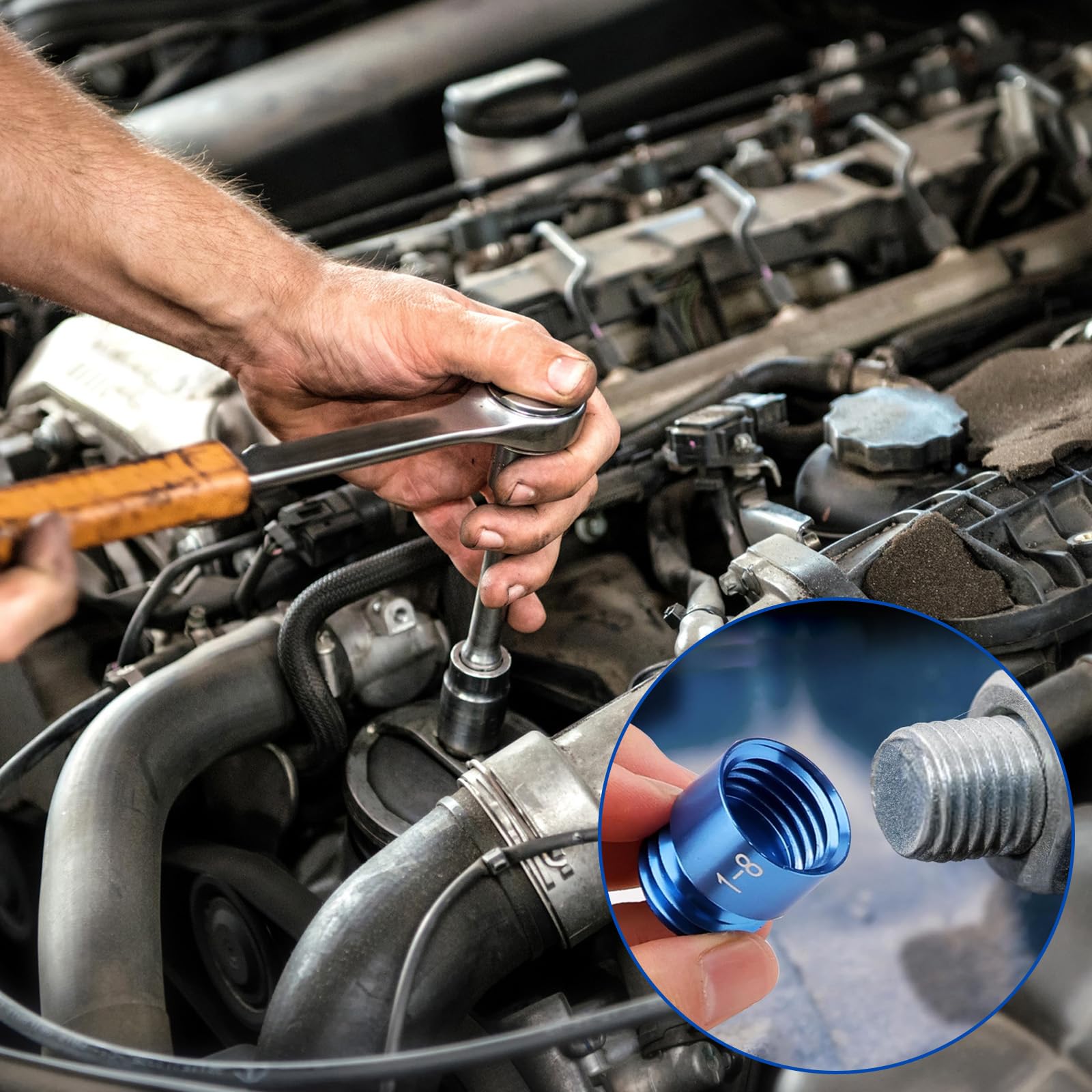 Gewindelehre 44-teiliges Gewindeprüfer-Set für Schrauben & Muttern, Metrisch & Imperial, Aluminiumlegierung Bolzengewindeprüfer Thread Checker Satz für Werkstatt Autoreparatur Präzises Messen