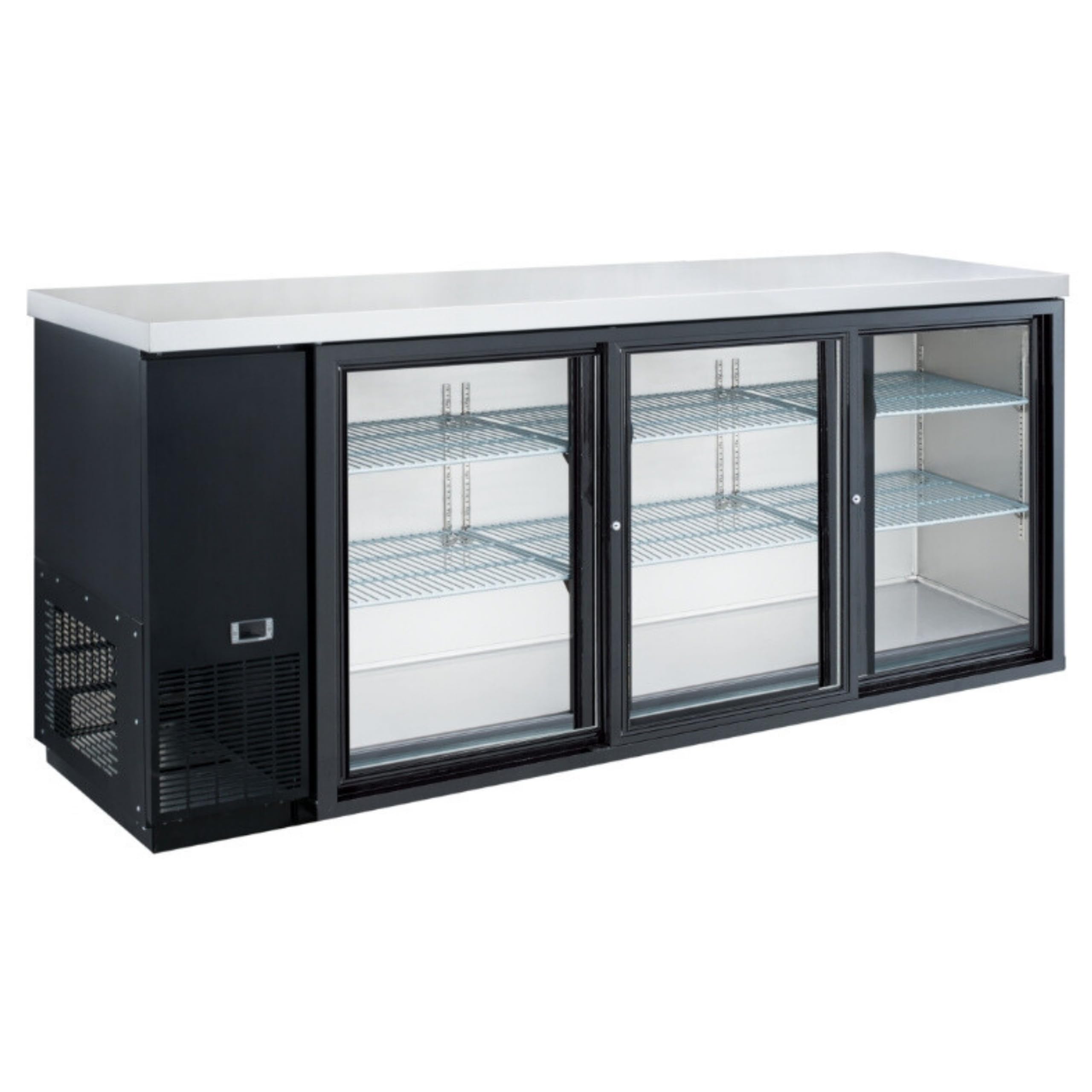 FSE 373-DBB72-S3 Refrigerated Back Bar Cooler, 3-Door Reach-In, 70-3/8
