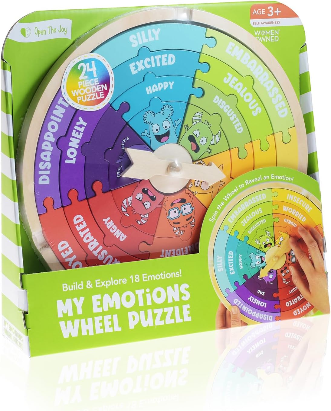 Open The Joy – My Emotions Wheel: Emotional Intelligence, Mindfulness, and Learning Toy for Kids Ages 3 and Up