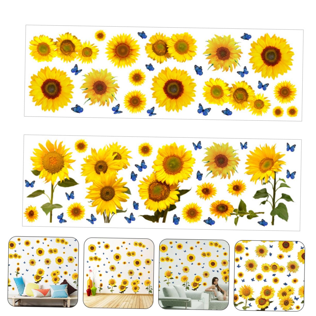Toddmomy 2 Series Pegatinas Decorativas De Girasoles Y Autoadhesivas Para Calcomanías Para Dormitorios 2 Hojas*2