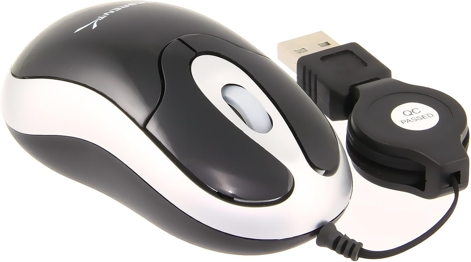 Sabrent MS-U3266 Mini High Precision USB 3-Button 3D Optical Scroll Wheel Mouse with Retractable Cable