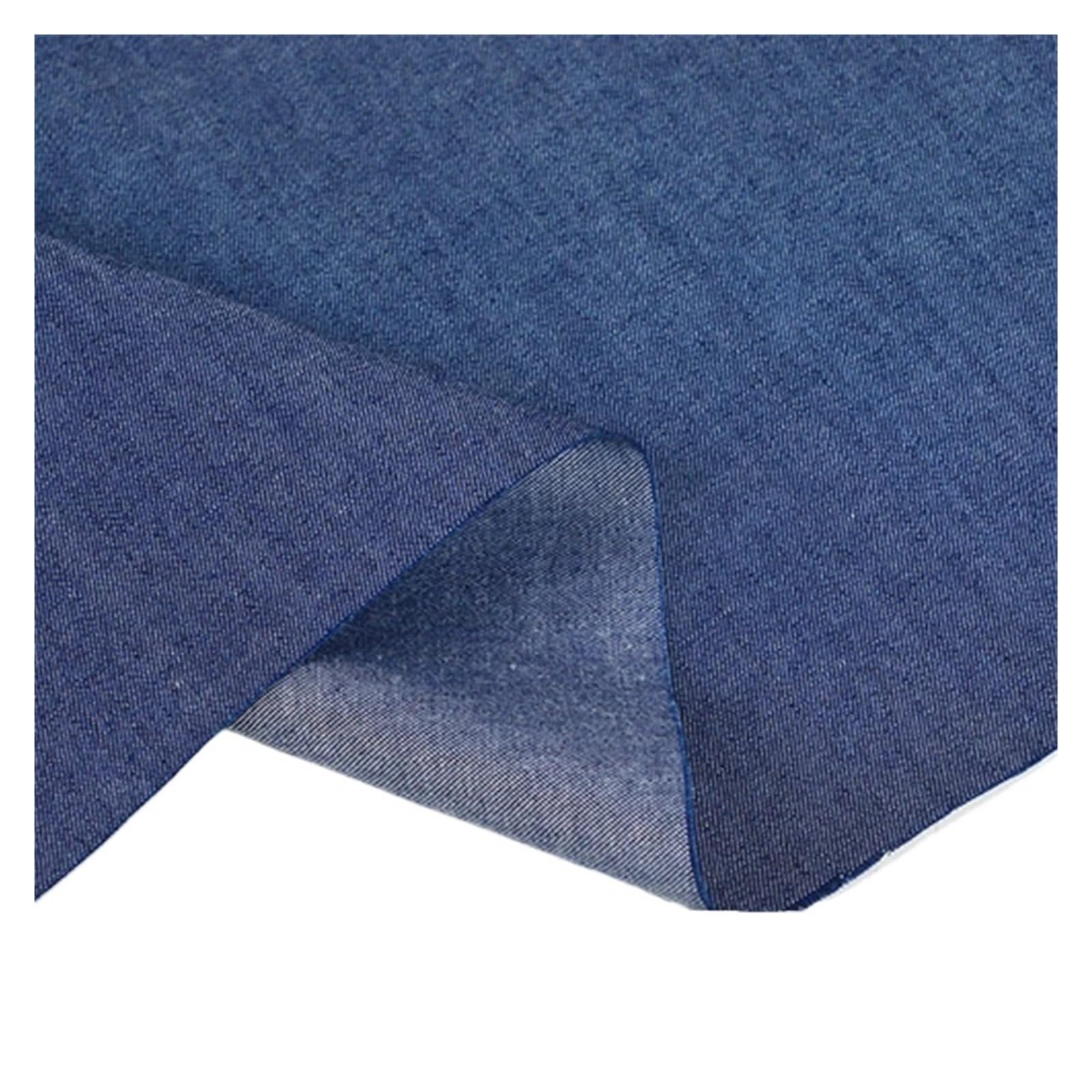 Tissu en denim imprimé bleu foncé léger coupon 100x150cm pour loisirs créatifs et patchwork