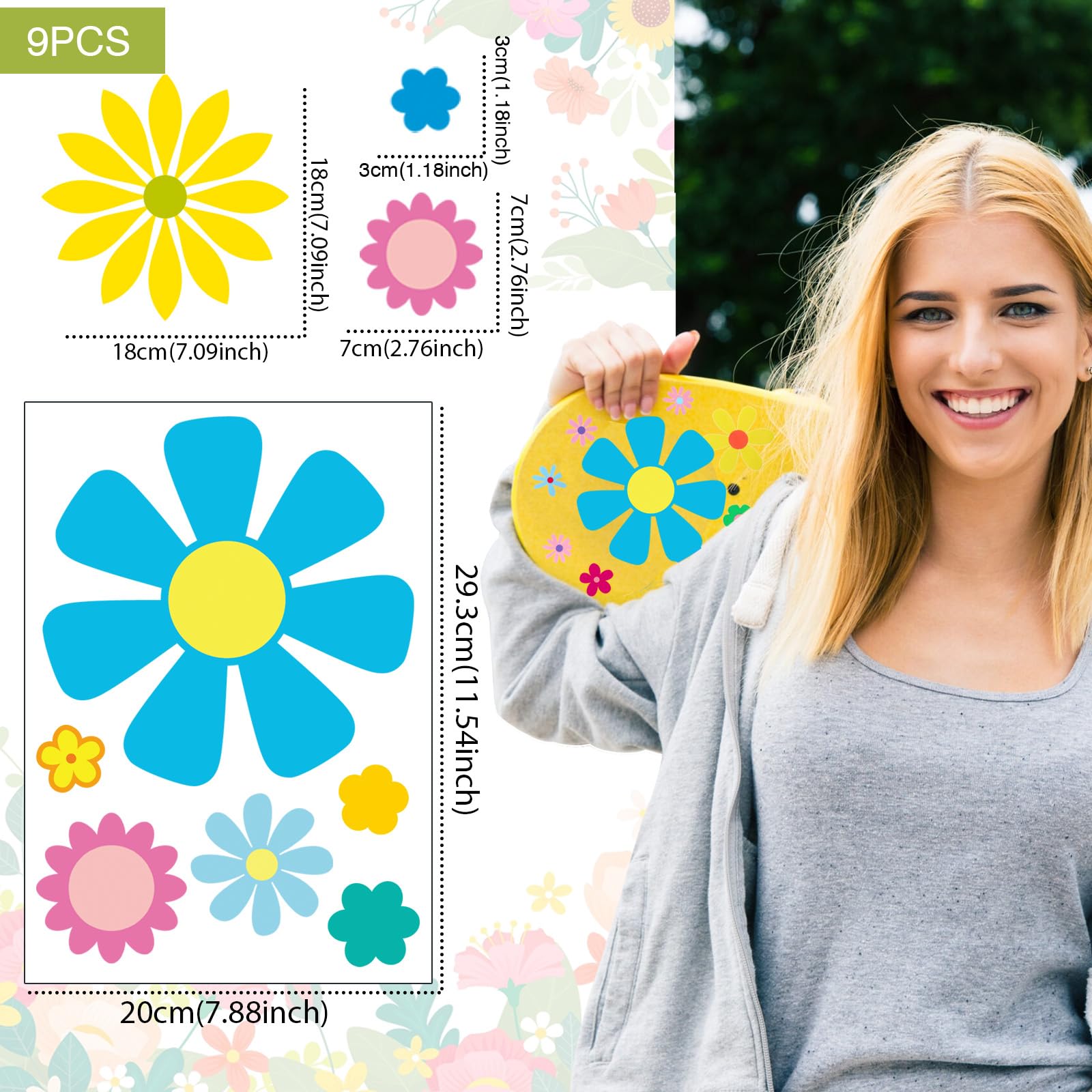 86 PCS Autocollants De Voiture,Fleur Sticker Autocollant Vinyle