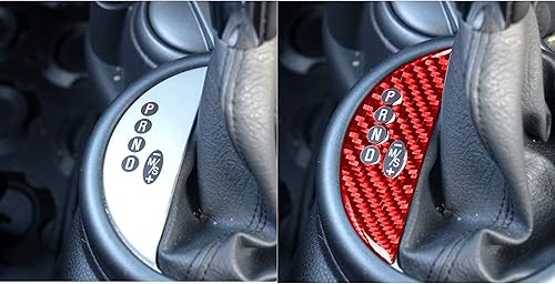 Miniatura 11 de Calcomanía de fibra de carbono real para consola central, panel de palanca de cambios, botón de control adhesivo para el interior del automóvil